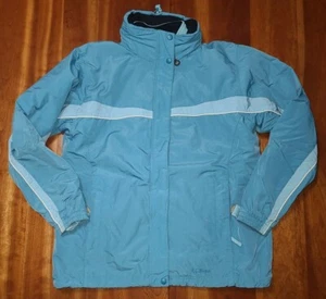 Cappotto invernale LL Bean Teal con cappuccio impacchettabile e fodera in pile rimovibile donna M - Foto 1 di 12