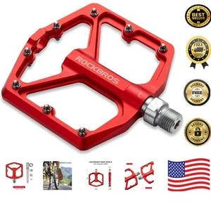Lightweight Aluminum MTB Pedals with Carbon Fiber Bushing - Wide Grip Platform - Picture 1 of 9