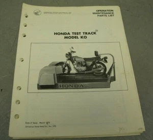 Honda Test Track Model KO Operation Manual Maintenance Guide Parts List Diagram - Bild 1 von 6