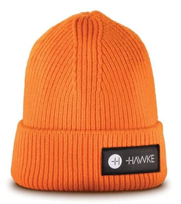 Hawke Optics Knit Beanie Hat (Hawke LOGO Patch) in Blaze Orange #99346 (UK) BNIP - Image 1 of 4