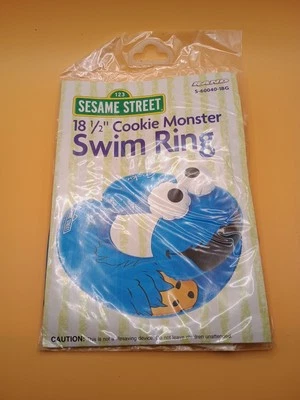 Vintage 18.5 Inch Sesame Street Cookie Monster Swim Ring By Rand - Image 1 of 2