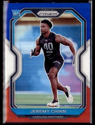 2020 Panini Prizm Football Red White Blue Prizm Jeremy Chinn Panthers 367 RC - Image 1 of 2