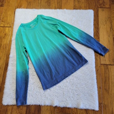 FIGS Salta Seamless Long Sleeve Underscrub Top Women's XL Green Blue Ombre - Image 1 of 4