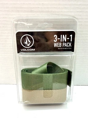 Volcom Circle Web Belt Package 2 Belts In Open Package No Metal Buckle - New - Image 1 of 4