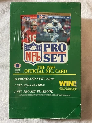 1990 年 NFL 职业套装足球系列 1 - 36 蜡包盒全新工厂密封! — 第 1/4 张图片