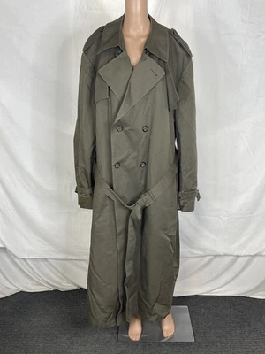 Gabardina Christian Dior Para Hombre Mezcla Lana Cálida Doble Pecho Talla L Oliva Foto 1 de 4