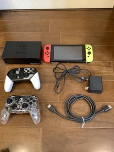 Nintendo Switch Console & Controller x 2 & Cable & AC adapter - Picture 1 of 4