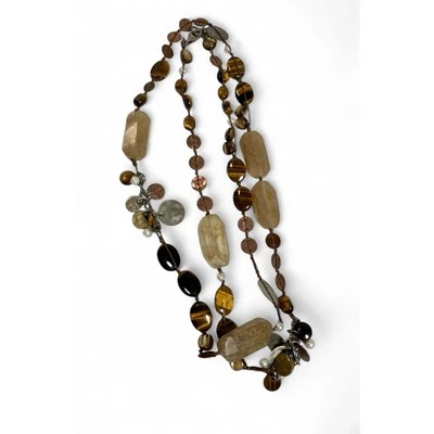 Collar SILPADA PLATA ESTERLINA OJO DE TIGRE CUARZO COBRE PERLAS CUENTAS N1826 $140 Foto 1 de 4