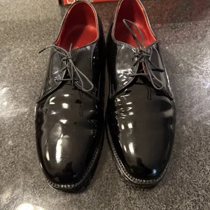 Allen Edmonds Spencer Shoes Men Size 8.5 EEE Black Patent Leather Oxford Dress - Picture 1 of 7
