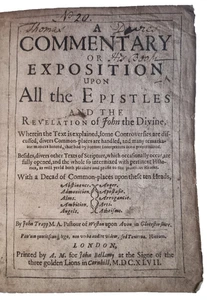1647 | JOHANNES TRAPP Bibelkommentar zu den Briefen & Offenbarung | 1. Auflage !!! - Bild 1 von 24