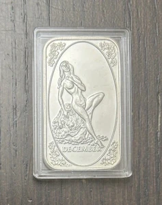 Barra de arte de plata .999 Crown Mint Beauties edición limitada barra de diciembre para adultos - Imagen 1 de 2