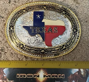 Enamel WMG Texas State Shaped Belt Buckle Lone Star - Picture 1 of 1