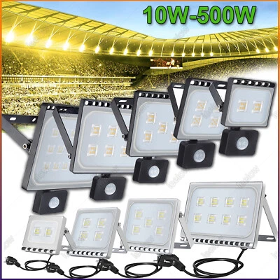LED Fluter mit Bewegungsmelder/Stecker Flutlicht Floodlight Strahler Ultra dünn - Bild 1 von 4