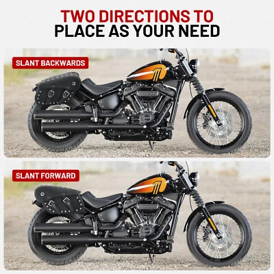 For Harley Sportster PU Leather Motorcycle Saddle Bags Saddlebag Luggage Bag - Image 1 of 4