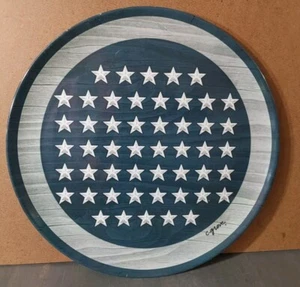 Citrus Grove Melamine Large Round Serving Platter 14'' America Stars USA - Picture 1 of 3