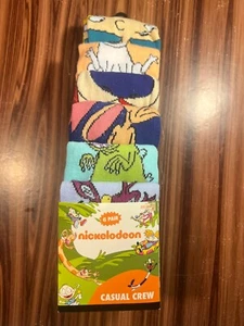Nickelodeon Rugrats Ren Stimpy Socks 6 Pair Crew Socks Size 8-12 Mens Bioworld - Picture 1 of 9