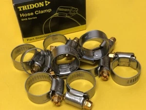 18-32 x 12.7 mm Worm drive hose clamps x 10 Part Stainless Steel Tridon SHS012P - Picture 1 of 4