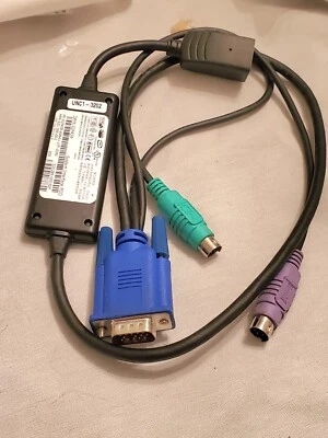 DELL RJ45 to VGA PS/2 KVM IP CAT5 Interface Adapter Cable - Image 1 of 4