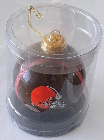 NFL Cleveland Browns Colored Glass Ball Christmas Tree Ornament Football Cover