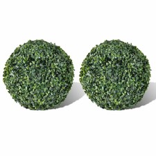 Sfera artificiale Arte topiaria foglie in legno di bosso 27 cm 2 pezzi L7R8