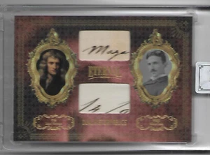 NIKOLA TESLA Newton Eternal History DUAL Auto Handwriting Manuscript RELIC /25 - Picture 1 of 2