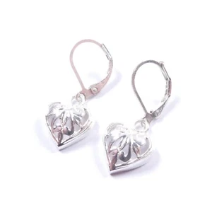 Pendientes de mujer Love Heart filigrana pequeños plata de ley 925 2,6 g - Imagen 1 de 7