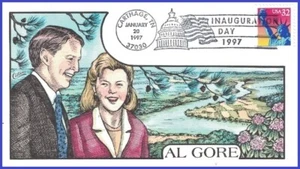 USA7 #IN35 U/A COLLINS HAND PAINTED FDC Inauguration Clinton 2nd Term 1997 - Picture 1 of 1