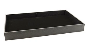Large Black 1.5 Inch Deep Jewellery Display Tray & Black Velvet Display Pad 1-2 - Picture 1 of 1