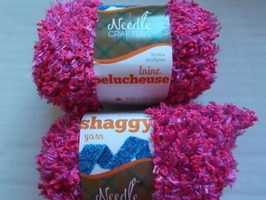 Needle Crafters Shaggy fashion yarn, Strawberry Daiquiri, lot of 2 - Picture 1 of 2
