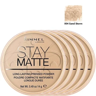 RIMMEL London Stay Matte Pressed Face Powder 14g - 004 Sandstorm *PACK OF 5* - Image 1 of 4