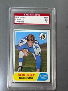 1968 Topps #181 Bob Lillly HOF Dallas Cowboys Texas Christian GRADED 5 EX