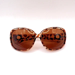 Sonnenbrille Oversized Braun Tiermotiv Leicht Gold & Strass Akzente - Bild 1 von 10