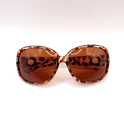 Gafas de sol de gran tamaño marrón temática animal ligeras detalles dorados y estrás Foto 1 de 4