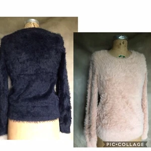 Women's PIN UP GIRL SWEATER Banana Republic SO FURRY Fuzzy Fluffy Shaggy Soft M - Picture 1 of 11