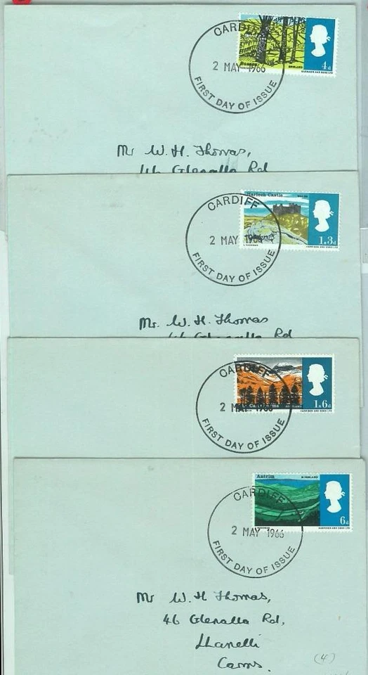 67442 -  GB  - Postal History - Set of 4 FDC COVERS  1956  - NATURE Trees - Image 1 of 1