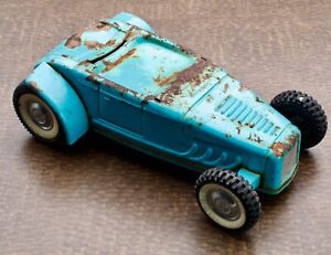 1960's Nylint Toys Ford Blue Race Car Pressed Steel USA Rockford ILL Coupe 