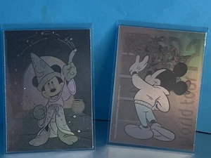 (2) DISNEY Mickey Mouse Holographic Cards, Vintage 1992 World Tour  - Zdjęcie 1 z 6