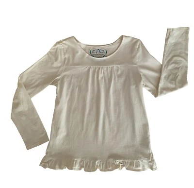 Camisa de Lugar para Niños Cintura Imperio Volantes Dobladillo Manga Larga Crema Niñas L 10-12 Foto 1 de 4