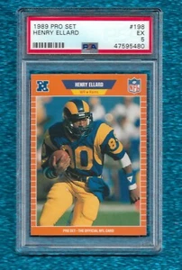1989 Pro Set #198 Henry Ellard PSA 5 EX POP 1 solo 2 Rams más altos estado fresco - Imagen 1 de 1