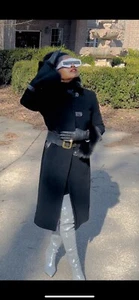 Designer Mackage Womens Fur Collar Leather Trim Black wool Coat, Jacket Sz M - Picture 1 of 10