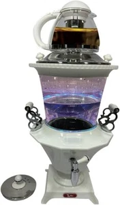 Vaso eléctrico moderno té samovar olla de vidrio (1 L) caldera grande (3,2 L) (blanca) - Imagen 1 de 12