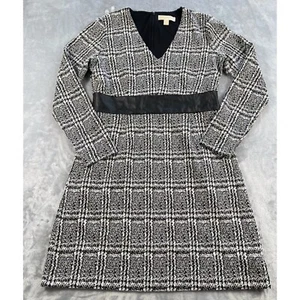 Michael Kors Dress Womens Large Black White Jacquard Faux Leather Waistband - Picture 1 of 16