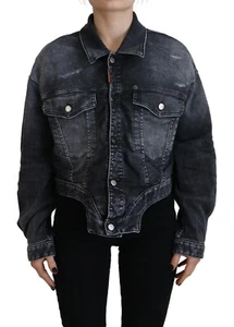 DSQUARED2 Jacket Gray Washed Cotton Cropped Women's Denim IT38/US4/XS RRP 940usd - Picture 1 of 10