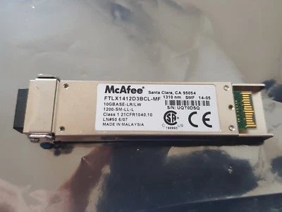 McAfee Finisar FTLX1412D3BCL-MF 10GbE 10GE 10GFC 8GFC 10km XFP LC  SMF LW 1310nm - Image 1 of 3