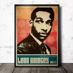 Leon Bridges Kunst Poster Musik Soul Funk Motown Northern Otis Redding Sam Cooke - Bild 1 von 1