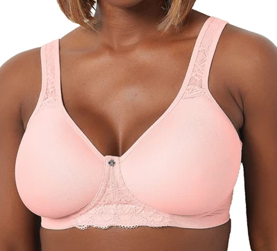 Breezies~Sujetador sin aros contorno curvas naturales~42DD~Rosa~A451476~Copa de espuma 12035 Foto 1 de 3