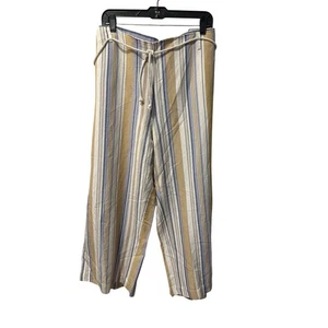 ⭐️ Damen J. Jill Leinenmischung gestreifte Hose mit weitem Bein. Größe 3X Neu mit Etikett! Beachy  - Bild 1 von 5
