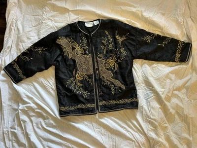Vintage Silk Jacket With Gold Embroidery for Women - Image 1 of 4