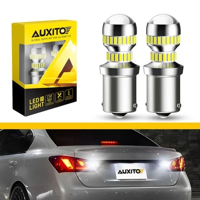 2 светодиодные резервные лампы заднего хода AUXITO 7506 1156 суперяркие белые CANBUS - Изображение 1 из 4