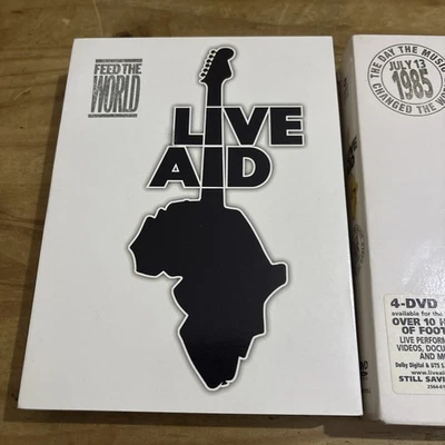 LIVE AID~4 dvd set~2004~Complete All CDs with Bob Geldof signed on the Folder   - Image 1 of 4